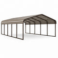 Abri voiture double contemporain en acier brun foncé et polycarbonate brun fumé, 600 × 600 × 300 cm