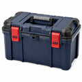 Boîte à outils portable en plastique rigide, bleu marine, noir et rouge, 58 × 30 × 34 cm, double fermeture